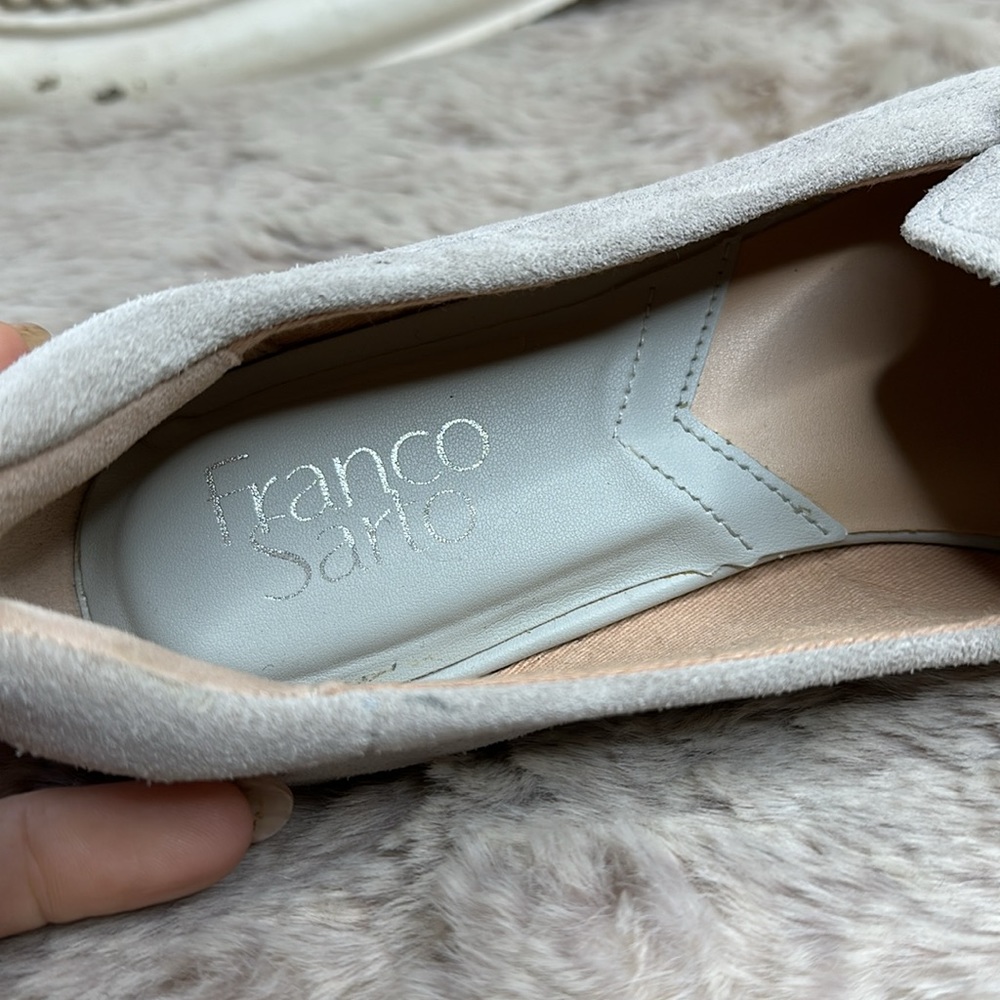Franco Sarto Light Gray Suede Driving Loafers - Picture 15 of 16